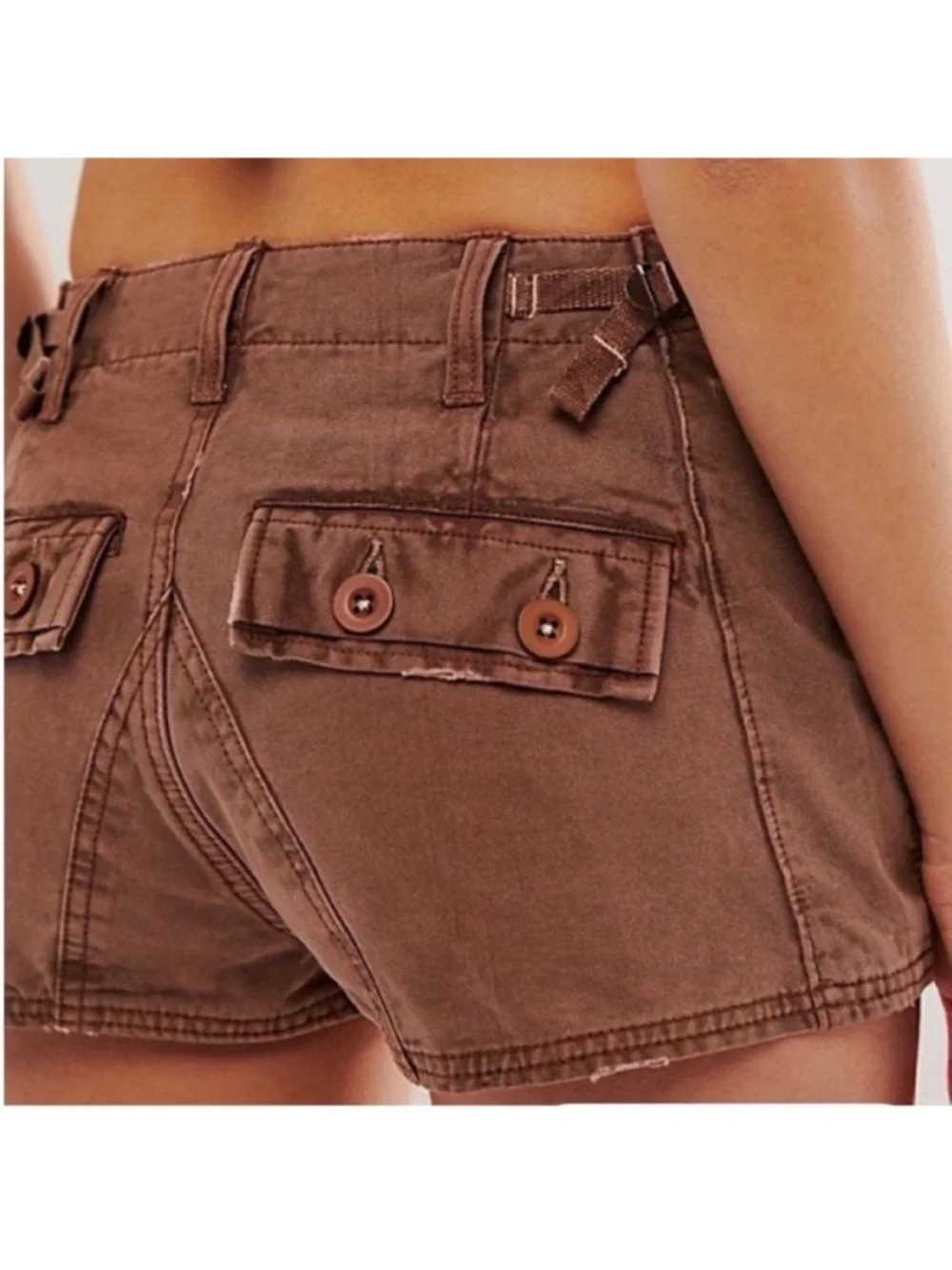 Free People 0 Shorts All Yours Micro Shorts in Chocolate brown 100% cotton NWT